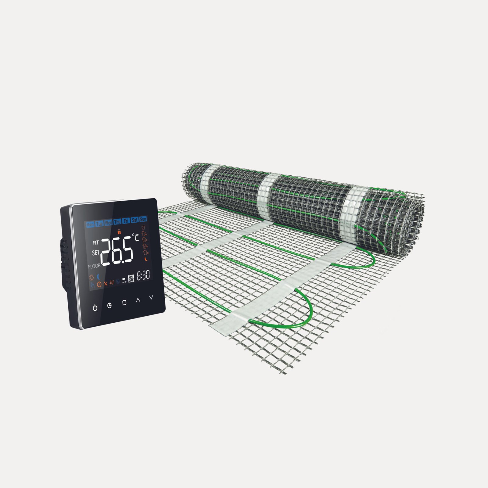 Helios-120-met-Magma-mat-2024 Magma-standaard-elektrische-vloerverwarming-mat-met-Helios-120-thermostaat