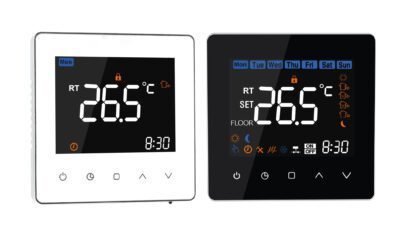 elektrische vloerverwarming thermostaat wit en zwart