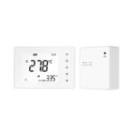 Wifi thermostaat Easycomfort 728 draadloos voor elektrische vloerverwarming wit, schuin.