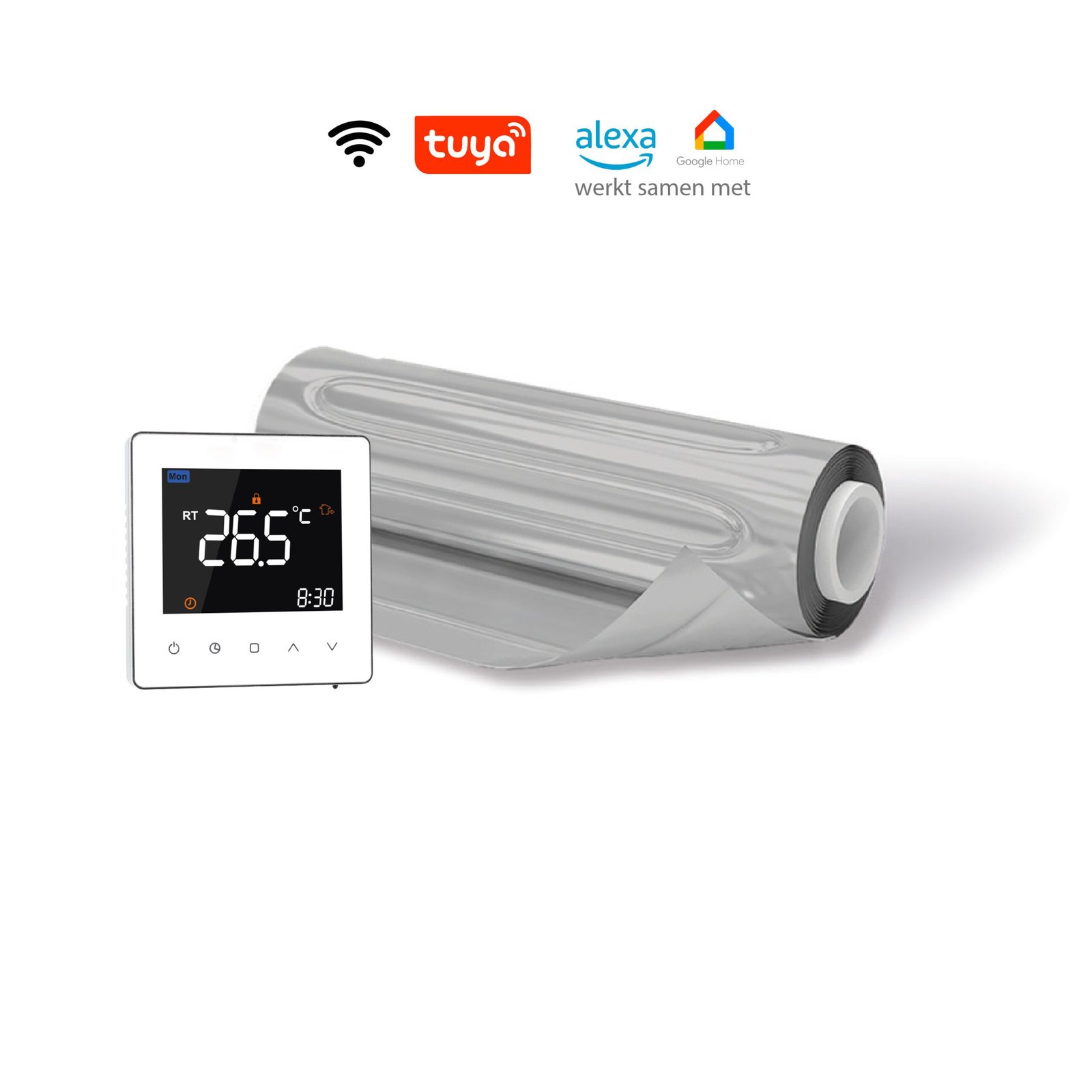 Magma Alu vloerverwarming met Helios 640 en wifi logo Magma-Alu elektrische-vloerverwarmingsmat met Helios-640 thermostaat