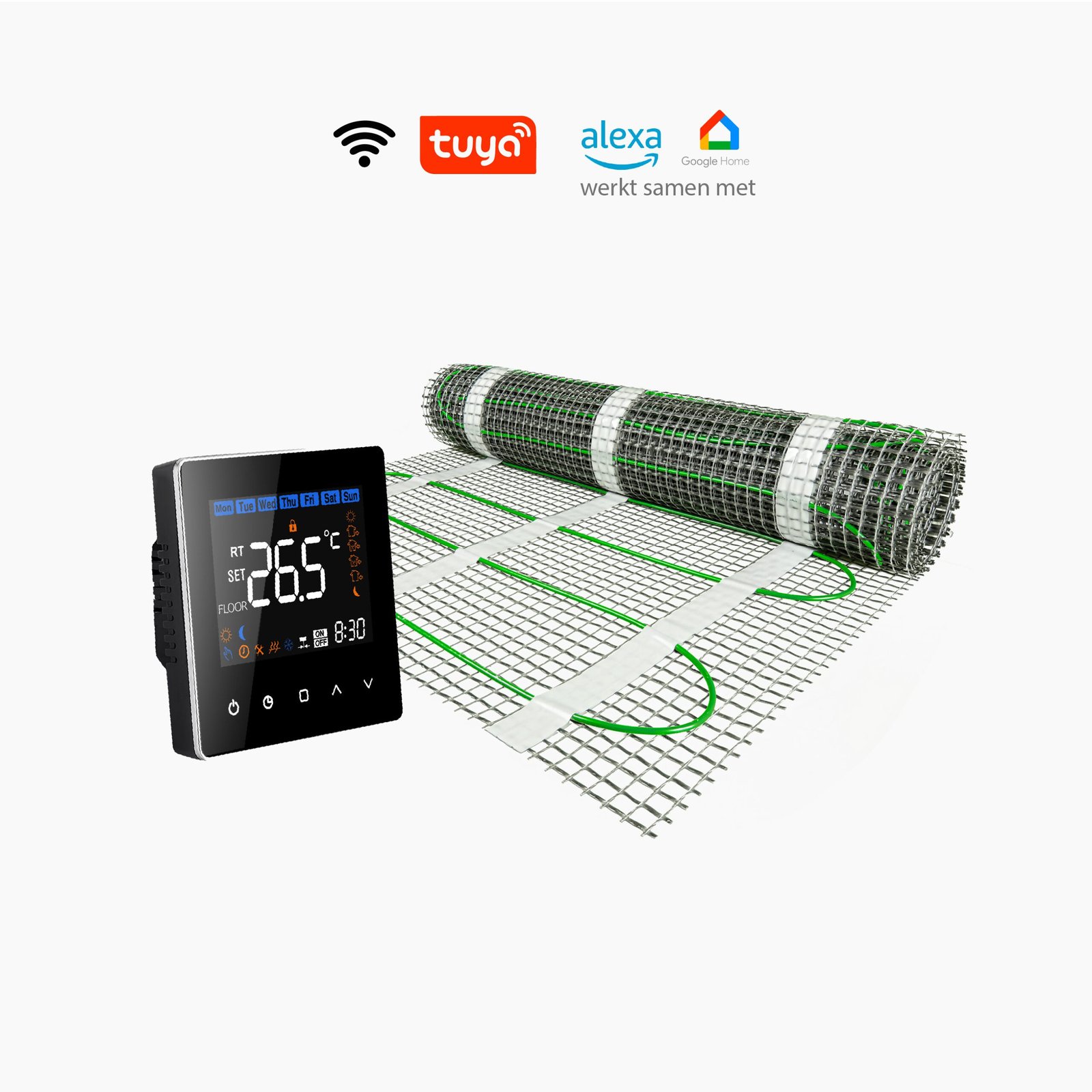 Magma vloerverwarming met Helios 630 en wifi logo Magma elektrische-vloerverwarmingsmat met Helios-630 thermostaat