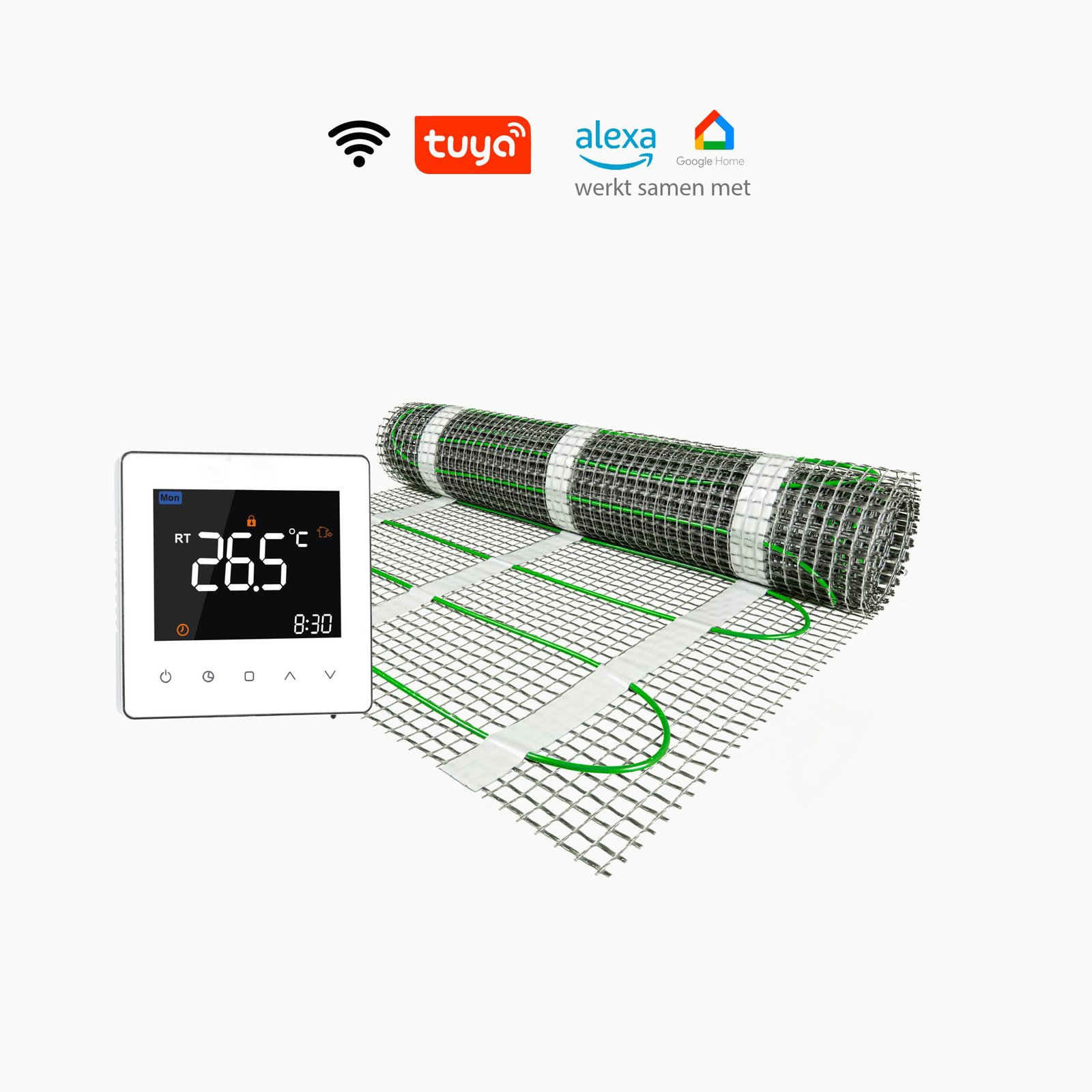 Magma vloerverwarming met Helios 640 en wifi logo Magma elektrische-vloerverwarmingsmat met Helios-640 thermostaat
